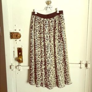 Maje Jupe Plissee Leopard Skirt Size M